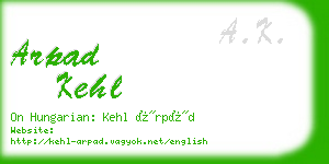 arpad kehl business card